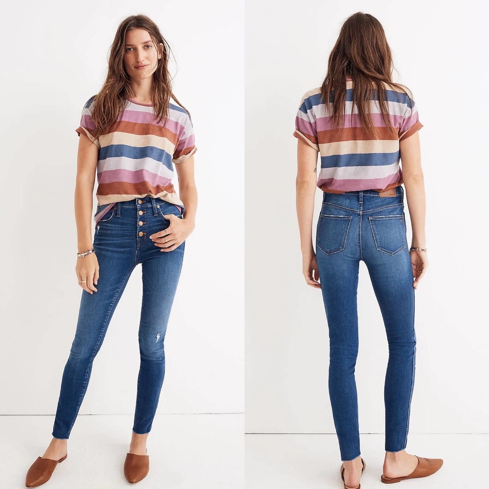MADEWELL 10" High-Rise Skinny Jeans in Hanna Wash size 29